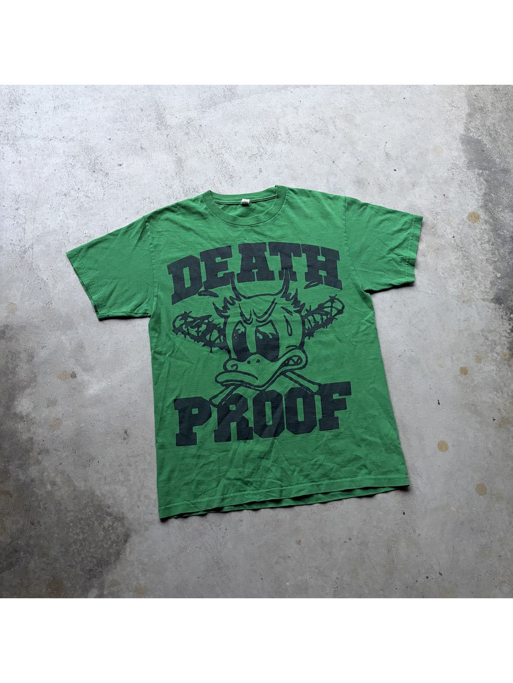 Alstyle Classic Green 'Death Proof' Graphic T-Shirt Medium